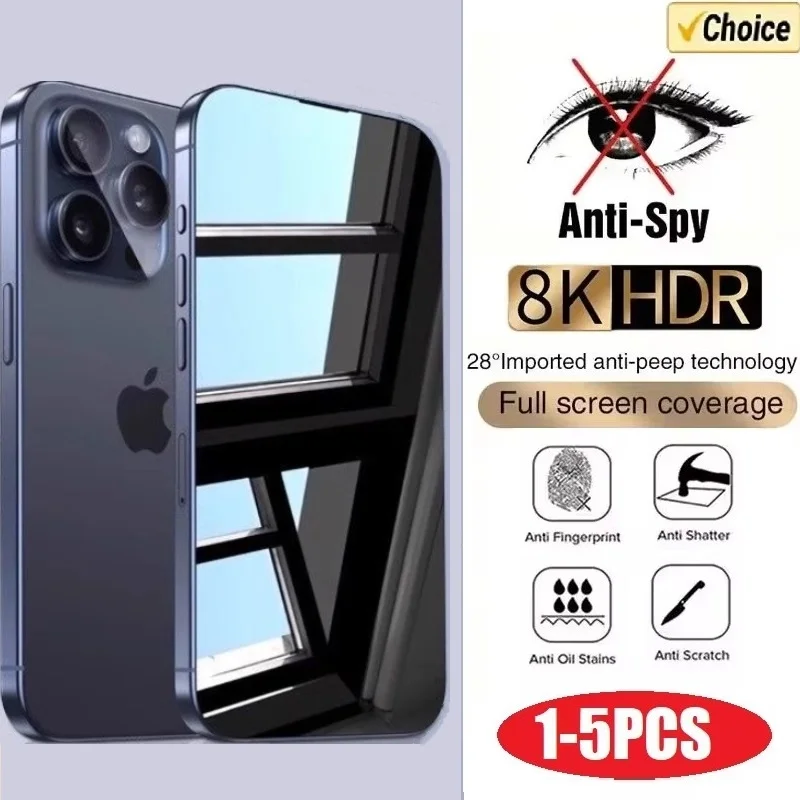 1-5PCS Anti-Spy Glass for iPho - Anti Blue Light Film 评论和价格